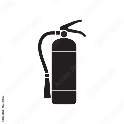 Emergency fire extinguisher safety silhouette icon for fire protection emergency response and workplace safety equipment