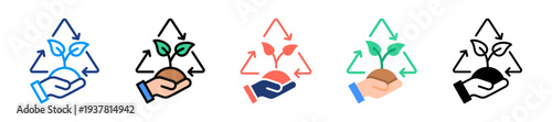 Green Initiatives Icon Sheet Multiple Style Collection 