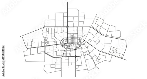 Black and White City Map.