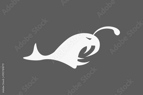 angry brave anglerfish attack logo