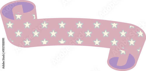 Ribbon Frame -6- Star - pink.