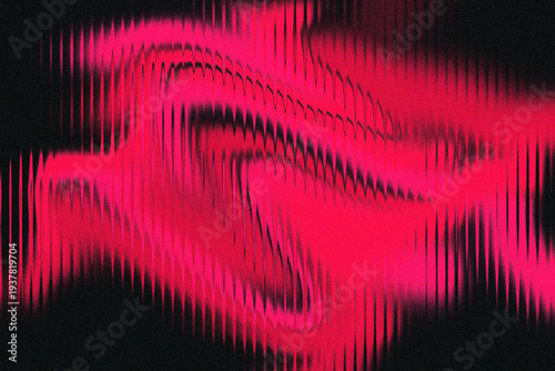 Gradient Glass Vibrant Pink and Black Abstract Distortion Wave Background