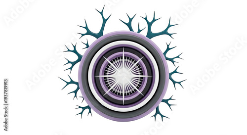 Abstract Mandala with Spiky Branches