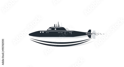 Black and White Submarine Underwater.