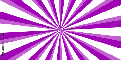 Illustration of purple and white rays from the middle
