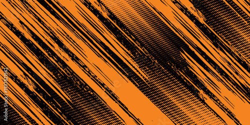 orange black brush Car sticker wrap pattern banner abstract sporty lines black orange color combination grunge brush modern pattern racing motorsport design.vector illustration. eps 10