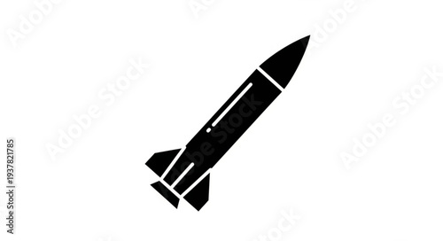 Black Silhouette of a Rocket.