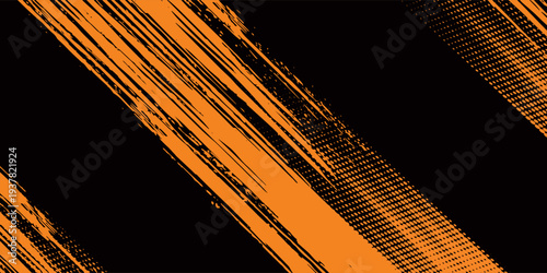 orange black brush Car sticker wrap pattern banner abstract sporty lines black orange color combination grunge brush modern pattern racing motorsport design.vector illustration. eps 10