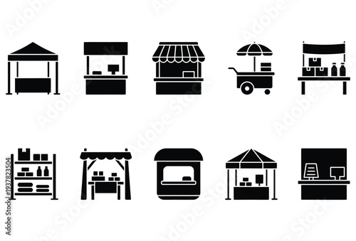 Storefront Icon Set – Shop, Retail & E-Commerce Icons for UI UX Design