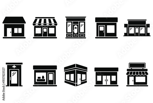 Storefront Icon Set – Shop, Retail & E-Commerce Icons for UI UX Design