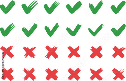 Quality control checklist with pass fail marks