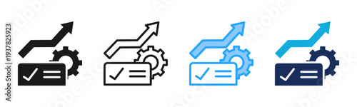 Continuous Improvement icon set multiple style collection