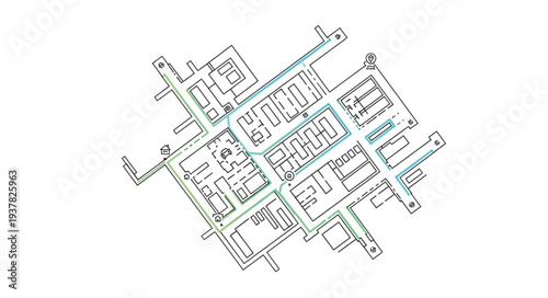 Blueprint of Building Floor Plan.
