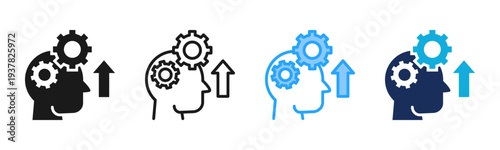 Personal Development icon set multiple style collection