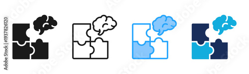 Creative Thinking icon set multiple style collection