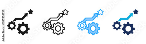 Skill Upgrade icon set multiple style collection