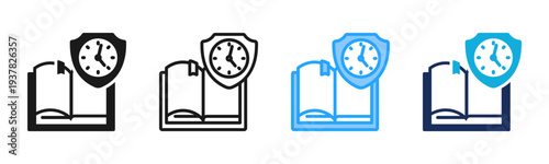 Learning Discipline icon set multiple style collection