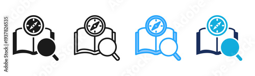 Knowledge Exploration icon set multiple style collection