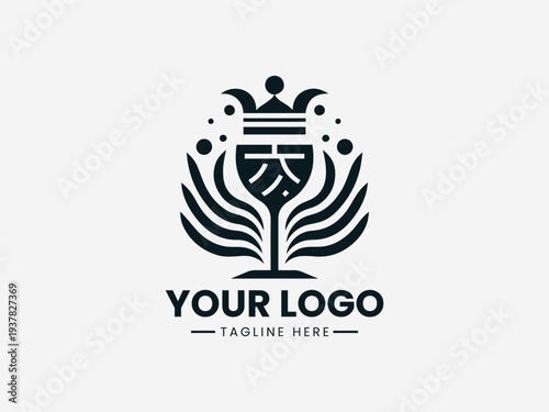 Luxury Cocktail Stellar Drink Bar black vector logo illustration white background