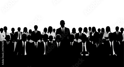 Businessman Standing Out from the Crowd.