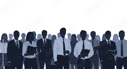 Business People Standing in Line.