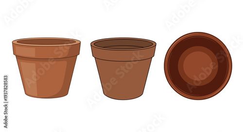 Terracotta flower pots set