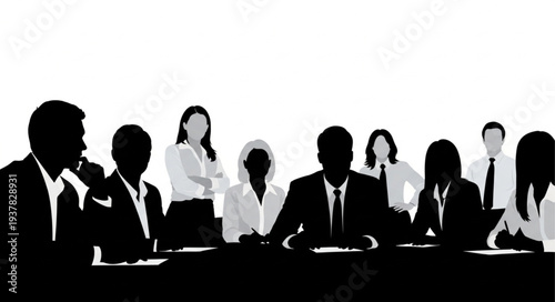 Business Professionals in Meeting Silhouette.