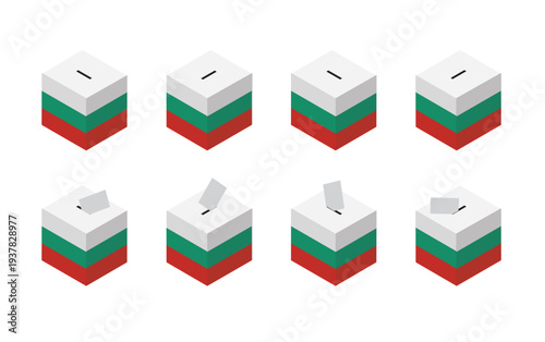 Bulgaria Election Ballot Box Vector Isometric
