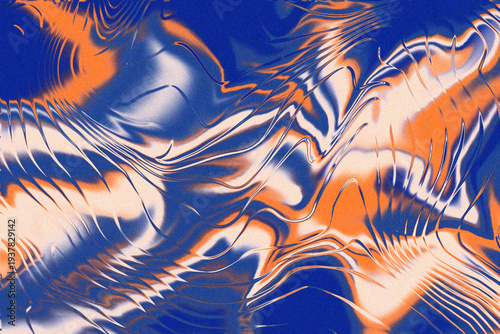 Gradient Glass Abstract Fluid Blue Orange Wavy Pattern Background
