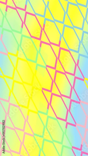 Abstract geometric shapes with vibrant colors and a gradient background.