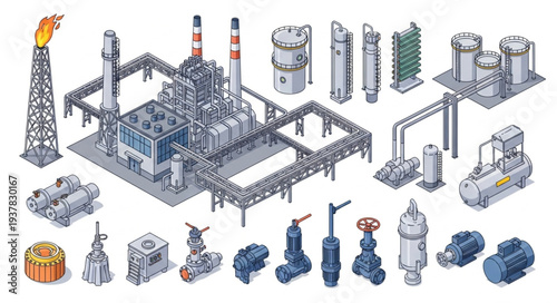 Industrial Power Plant Equipment and Components Collection.