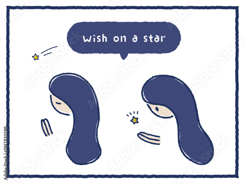 流れ星　願い　女性　カラー