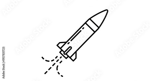 Simple Black and White Rocket.