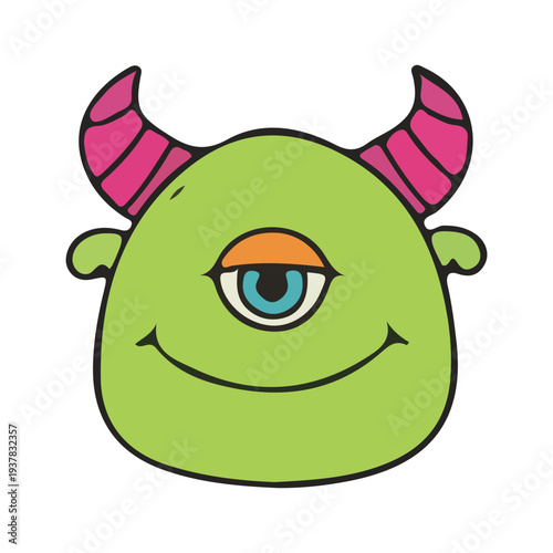 Cute Cyclops Monster Head