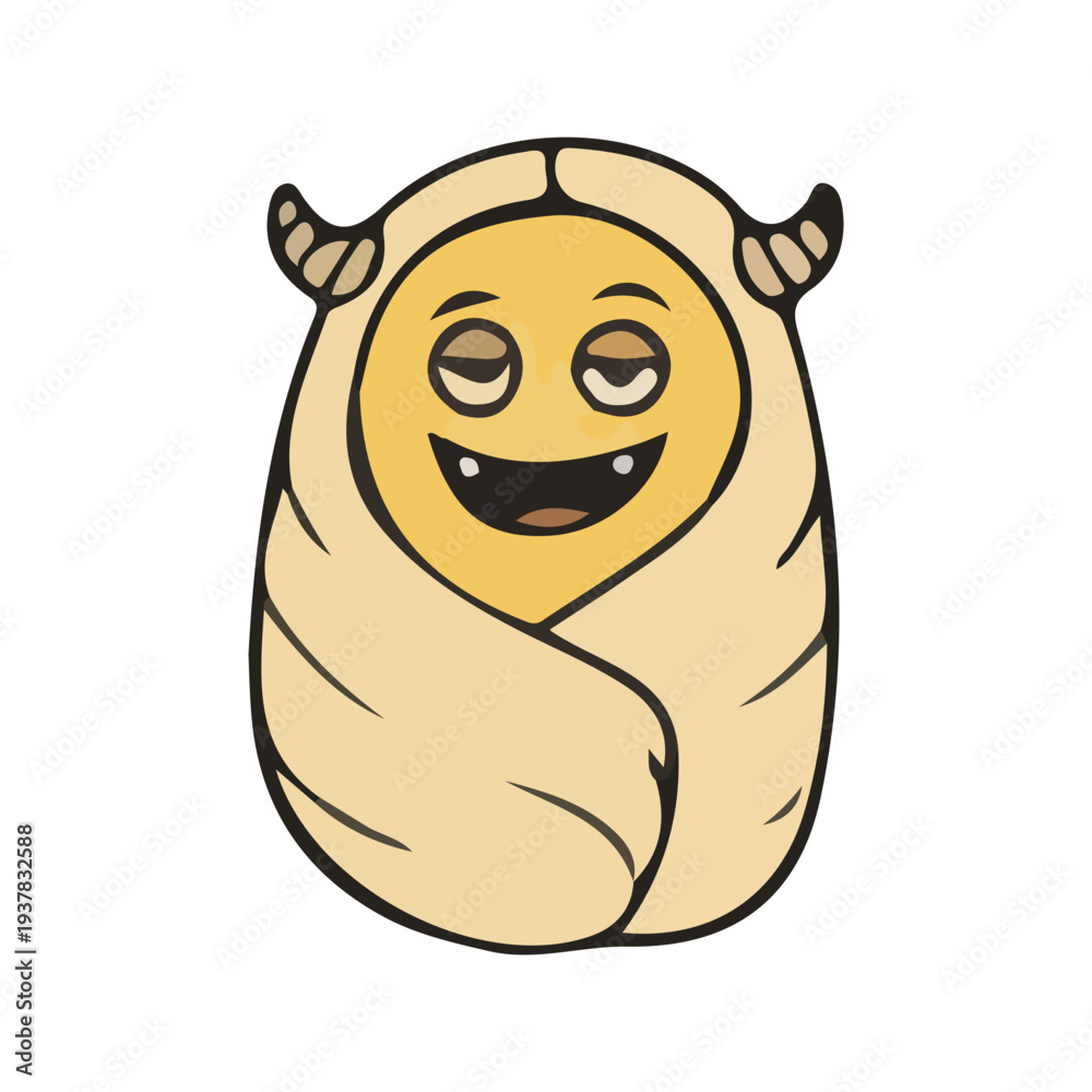 Naklejka premium Cute Monster Baby Swaddled