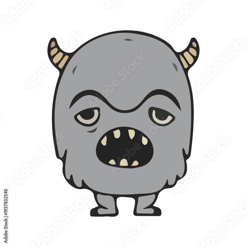 Grumpy Cartoon Monster