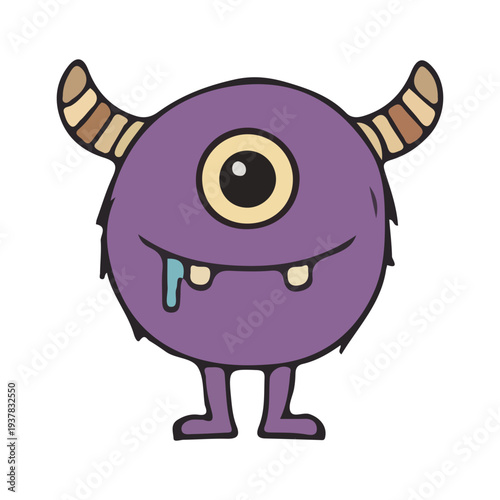 Cute Purple One-Eyed Monster