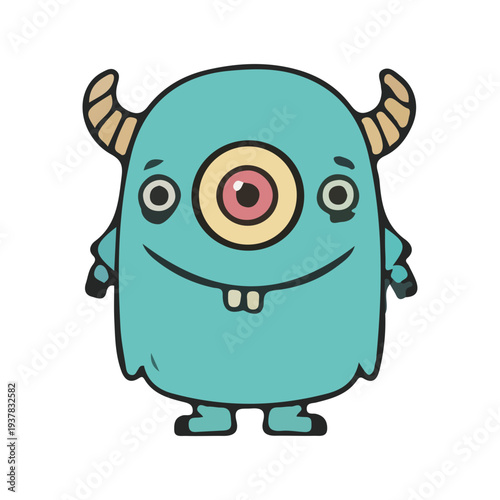 Cute Cyclops Monster Cartoon