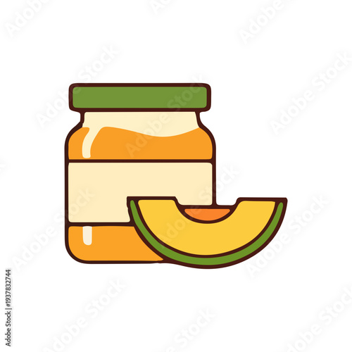 Baby Food Jar and Melon Slice