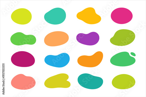 Vibrant collection of abstract organic liquid blob shapes for modern design projects