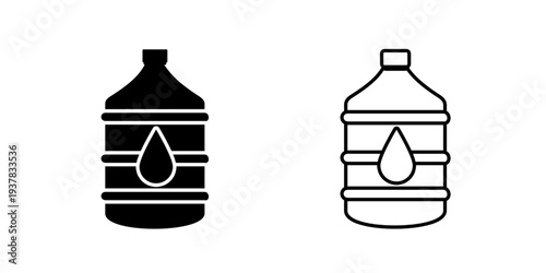 Water gallon set icon isolated on white background.