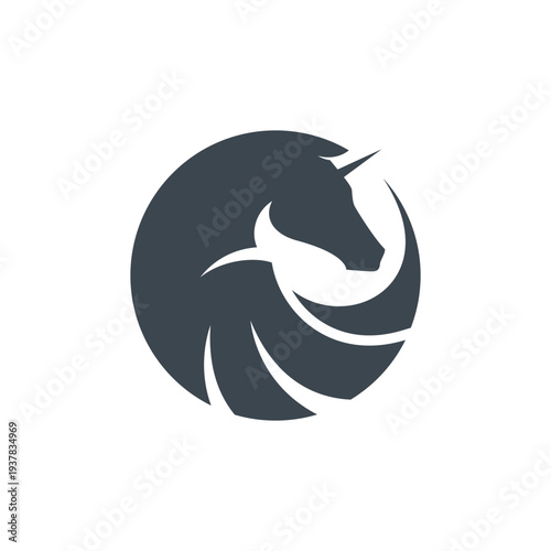 Unicorn Horse Logo Design Icon Vector Template
