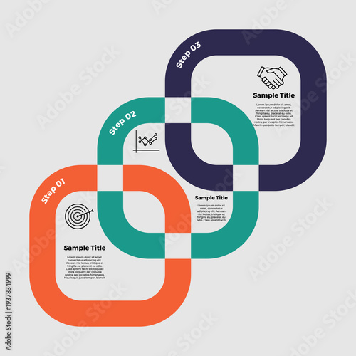 Venn diagram infographic chart template for business 3 parts, options, presentation with venn diagram elements vector editable illustration.