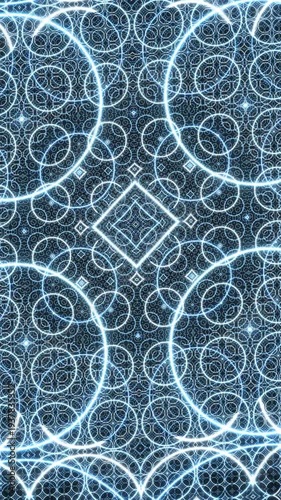 Abstract Glowing Geometric Pattern Loop Background.