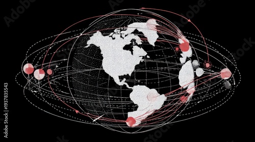 Global data connectivity networks digital world infographic technology environment abstract view data flow concept