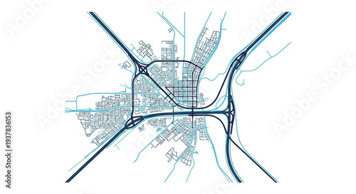 City Map Highway Interchange Diagram.