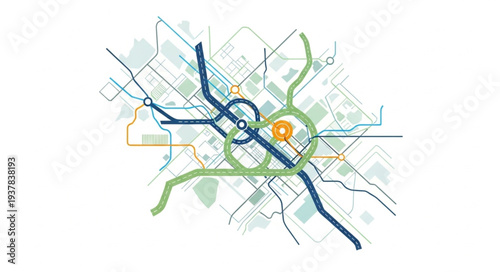 City Map Navigation Route Planning.