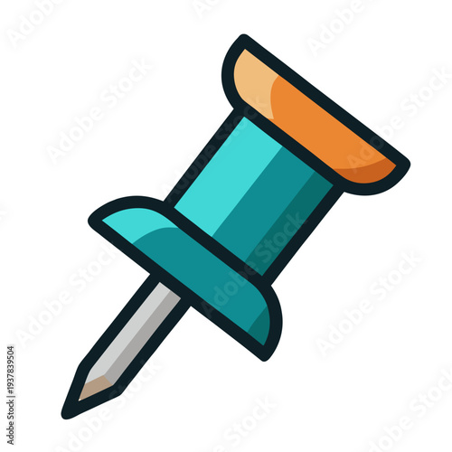 vector illustration of a push pin