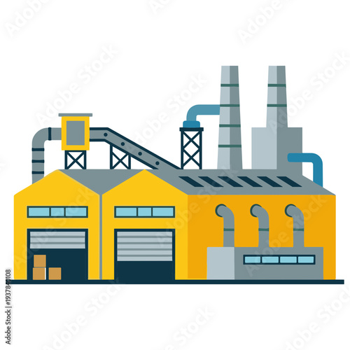 Factory Building Illustration