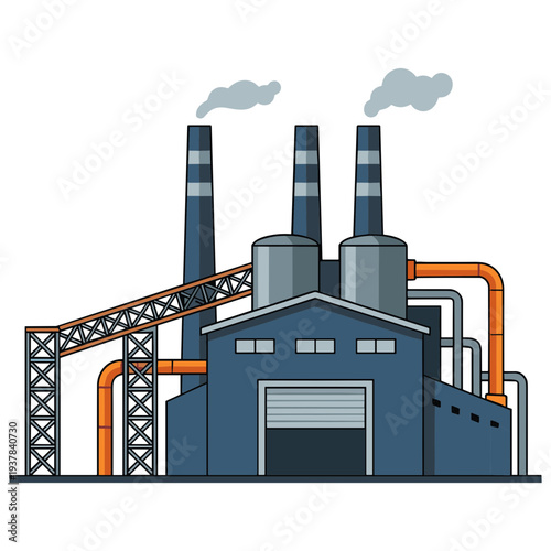 Factory Building Illustration